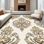 Classic Damask Floral Scrollwork Pattern Rug