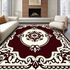 Elegant Floral Medallion Center Border Rug