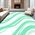 Flowing Aqua Abstract Waves Rug