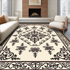 Ornate Floral Damask Pattern Rug