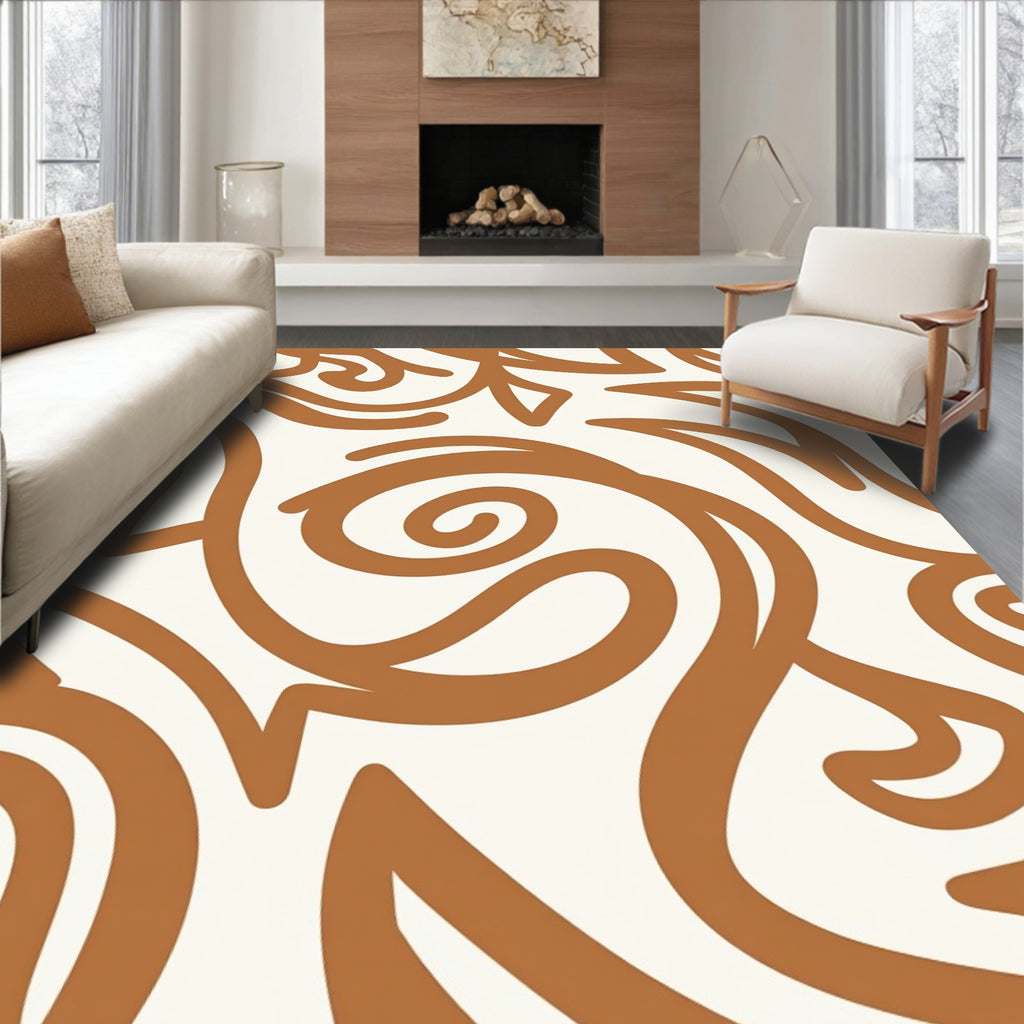 Modern Swirls Abstract Design Rug