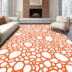 Orange Cracked Organic Pattern Rug