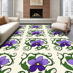 Purple Floral Vine Art Nouveau Rug