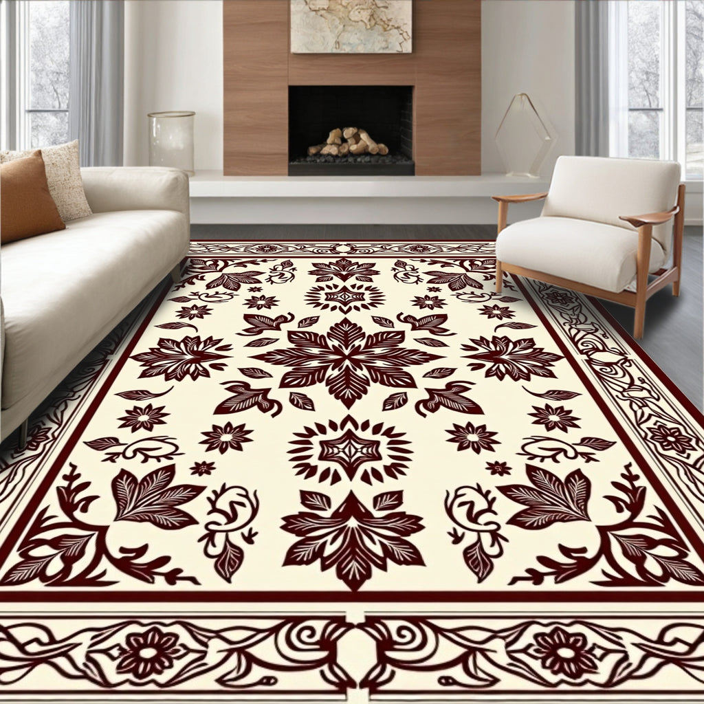 Ornate Floral Arrangement Design Rug
