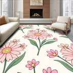 Pink Daisy Garden Pattern Rug
