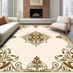 Elegant Floral Border And Centerpiece Rug
