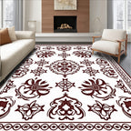 Dark Red Floral Medallion Harmony Rug