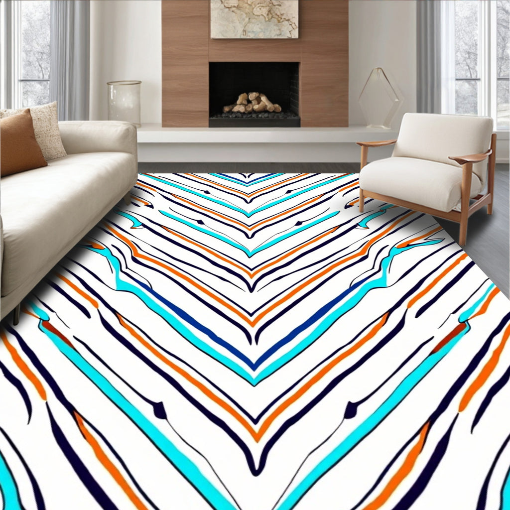 Bold Abstract Chevron Lines Rug