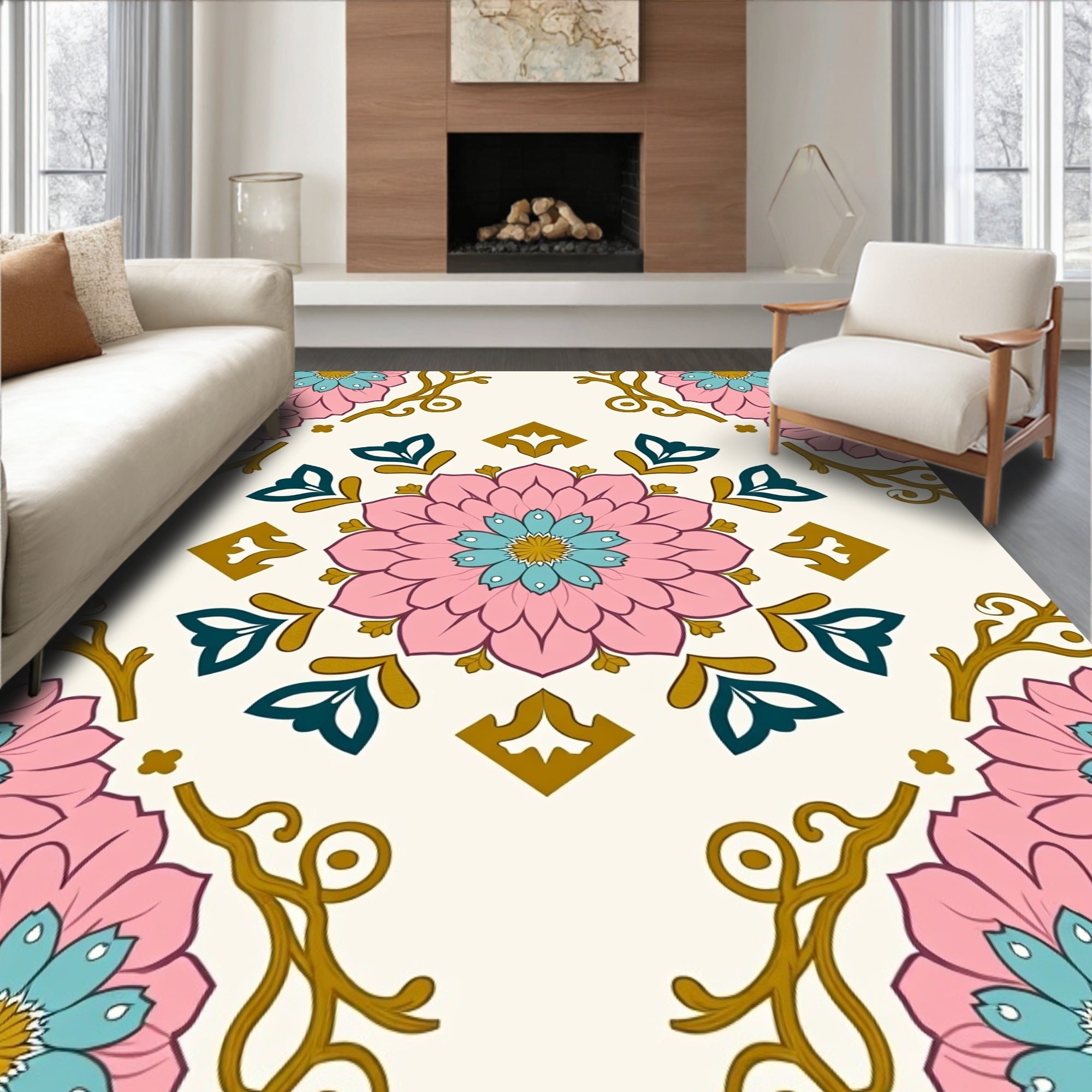Floral Medallion With Accents Rug
