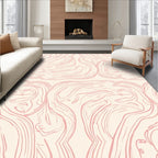 Soft Pink Abstract Swirl Design Rug