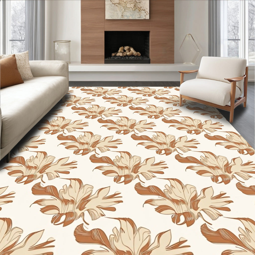 Tuscan Floral Patterned Naturalistic Rug