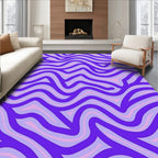 Abstract Wavy Purple Pink Lines Rug