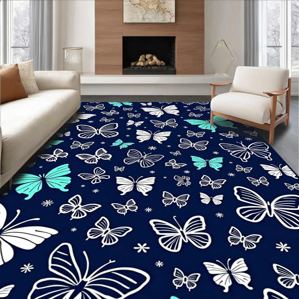 Whimsical Butterfly Pattern Rug