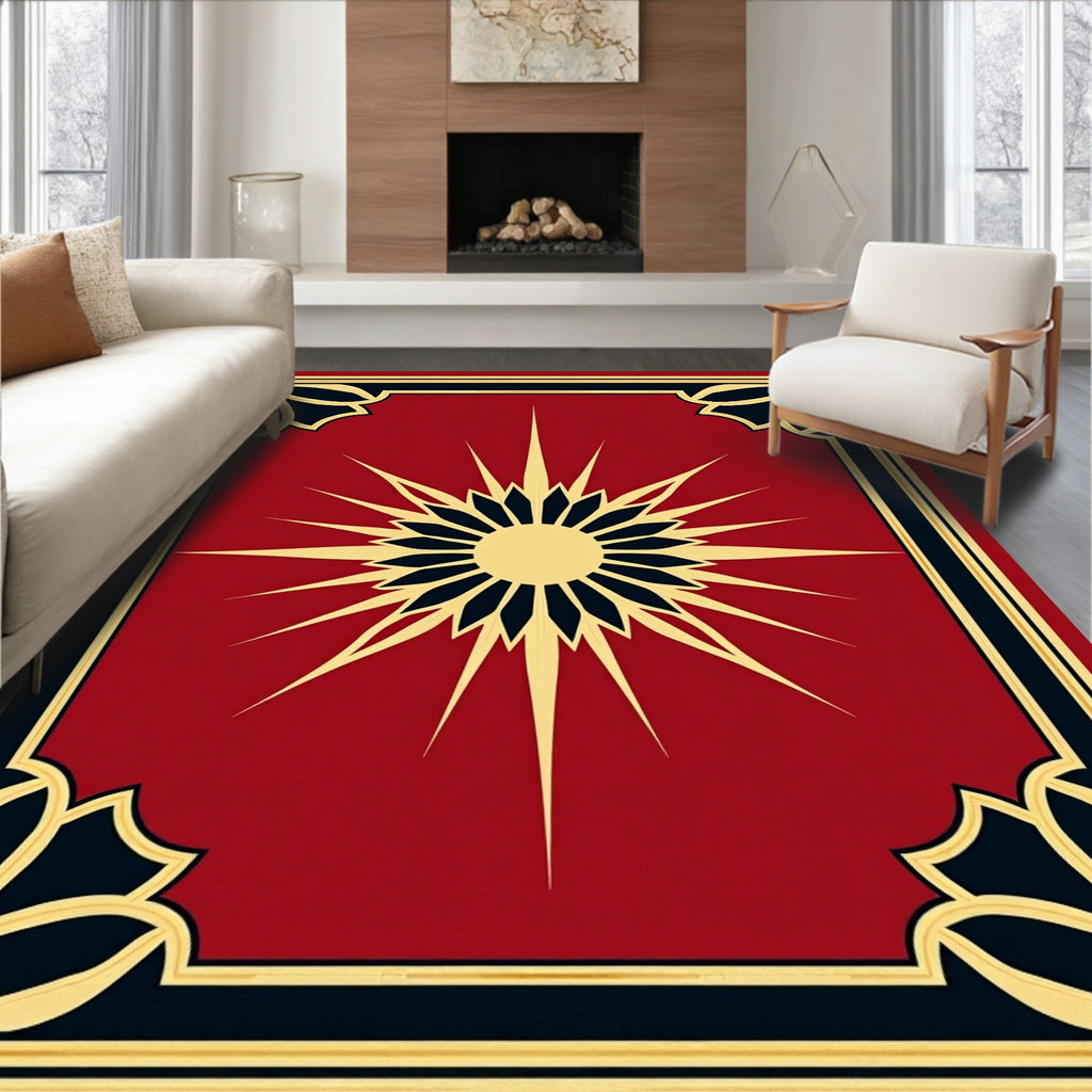 Radiant Sun Geometric Design Rug