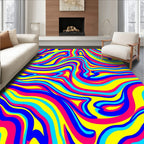 Vibrant Swirl Pattern with 3 Colors Rug