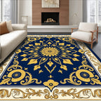 Ornate Floral Sunburst Pattern Rug