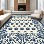 Classic Floral Bordered Cream Rug