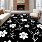 White floral vine pattern Rug