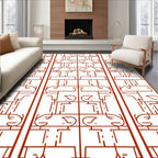 Linear Face Pattern Geometric Design Rug