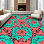 Coral Floral Repeating Pattern Rug