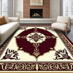 Regal Burgundy Gold Medallion Rug
