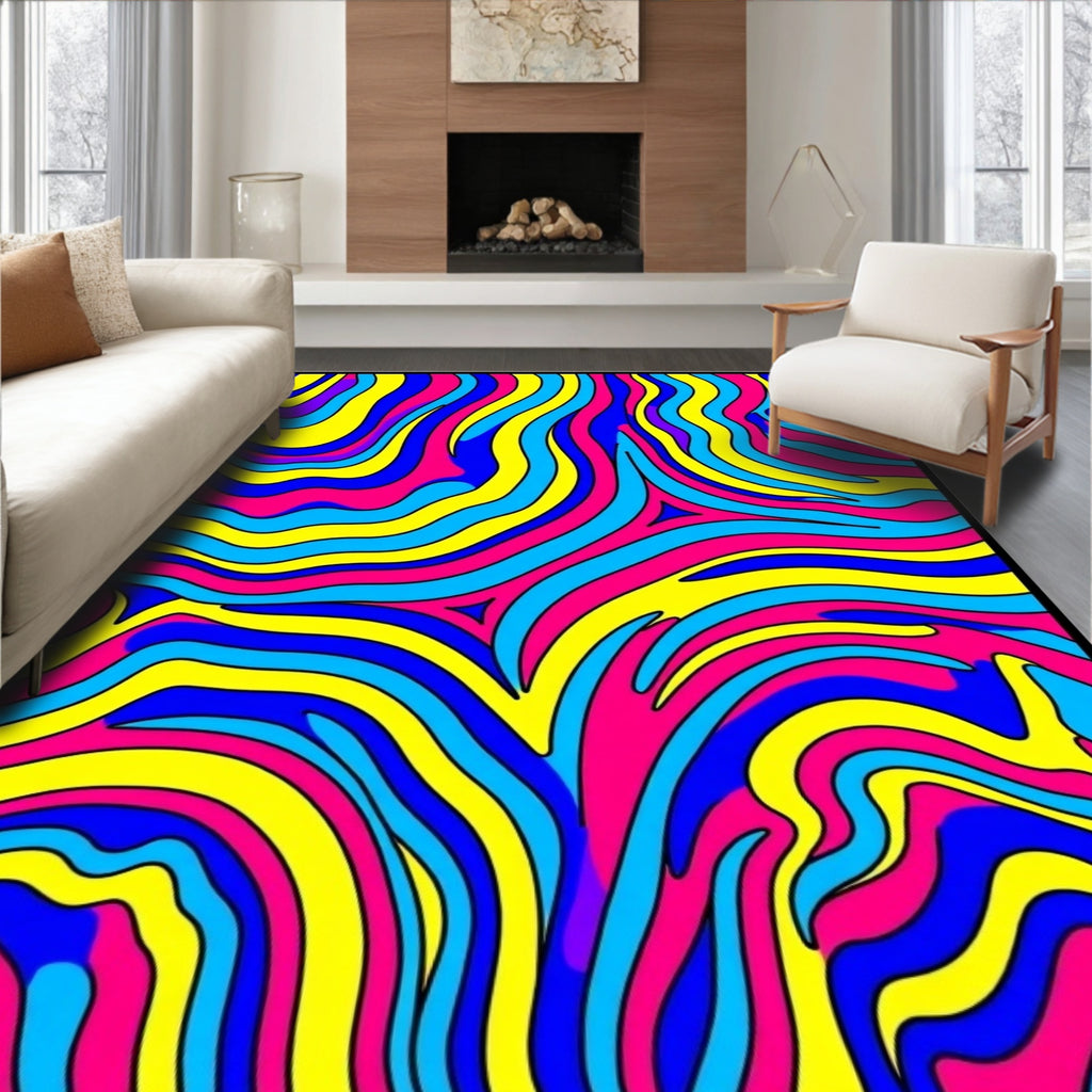 Vibrant Swirls Abstract Pattern Rug