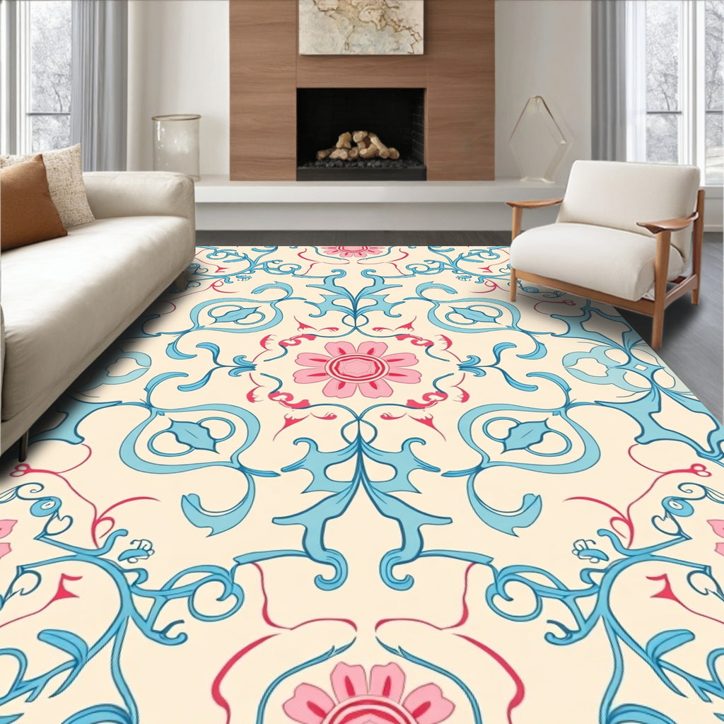 Vintage Floral Vine Pattern Rug