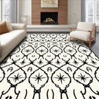Abstract BlackWhite Linear Pattern Design Rug