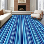 Cool Blue Vertical Stripes Rug
