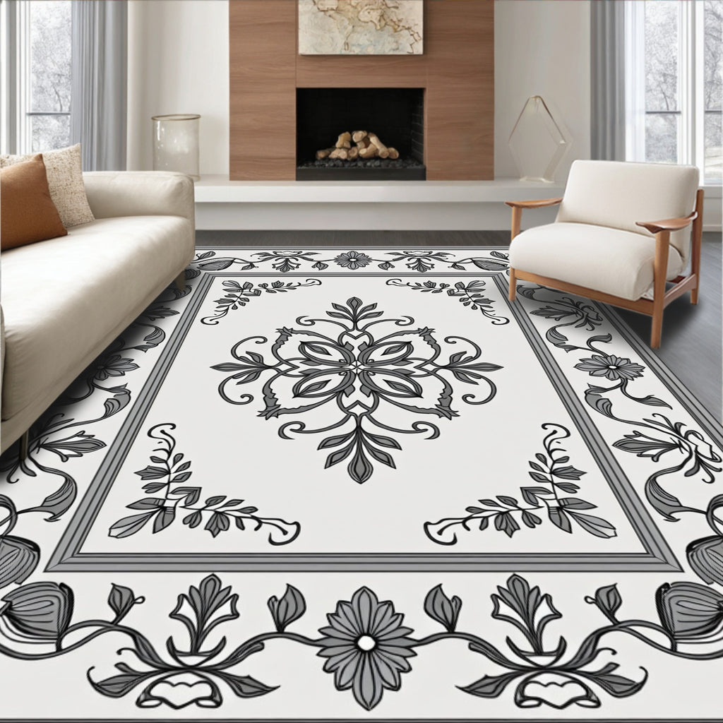 Classic Floral Swirls Pattern Rug