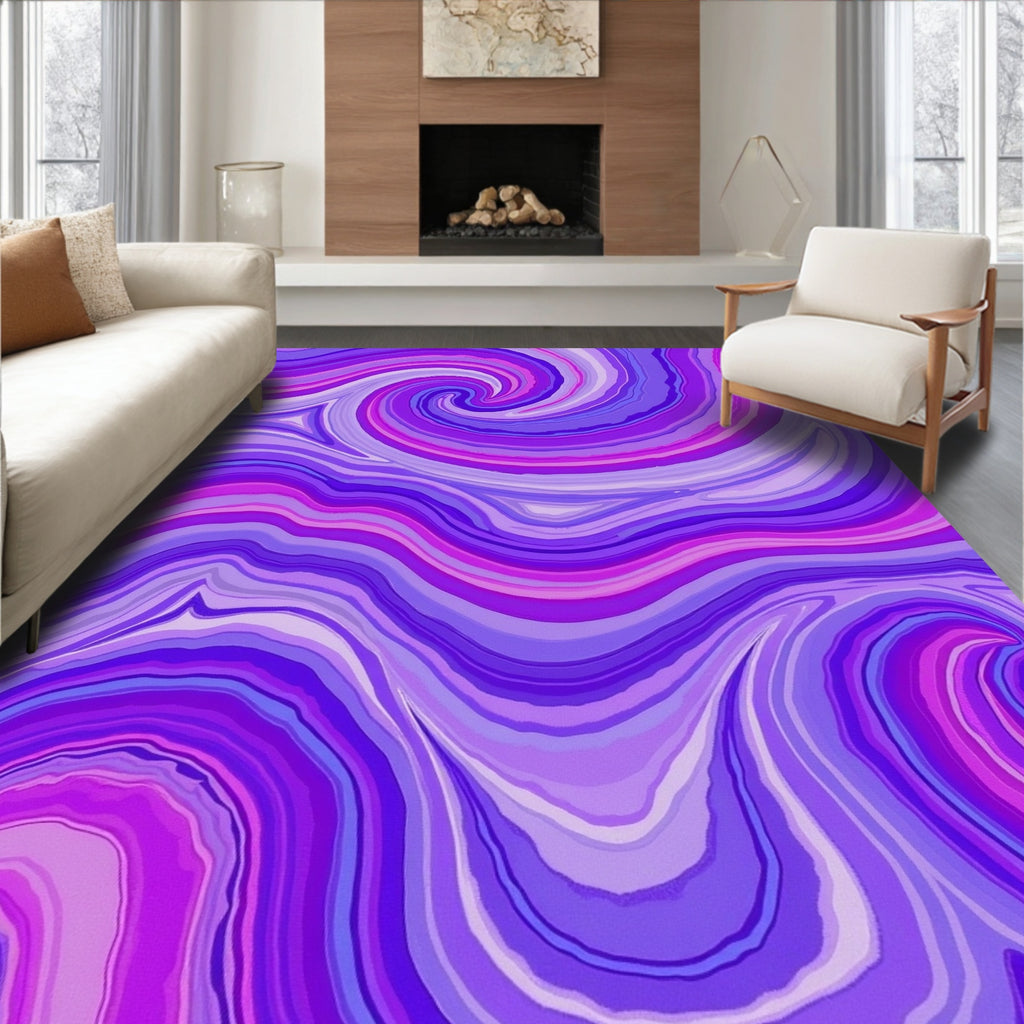 Swirling Purple Agate Pattern Rug