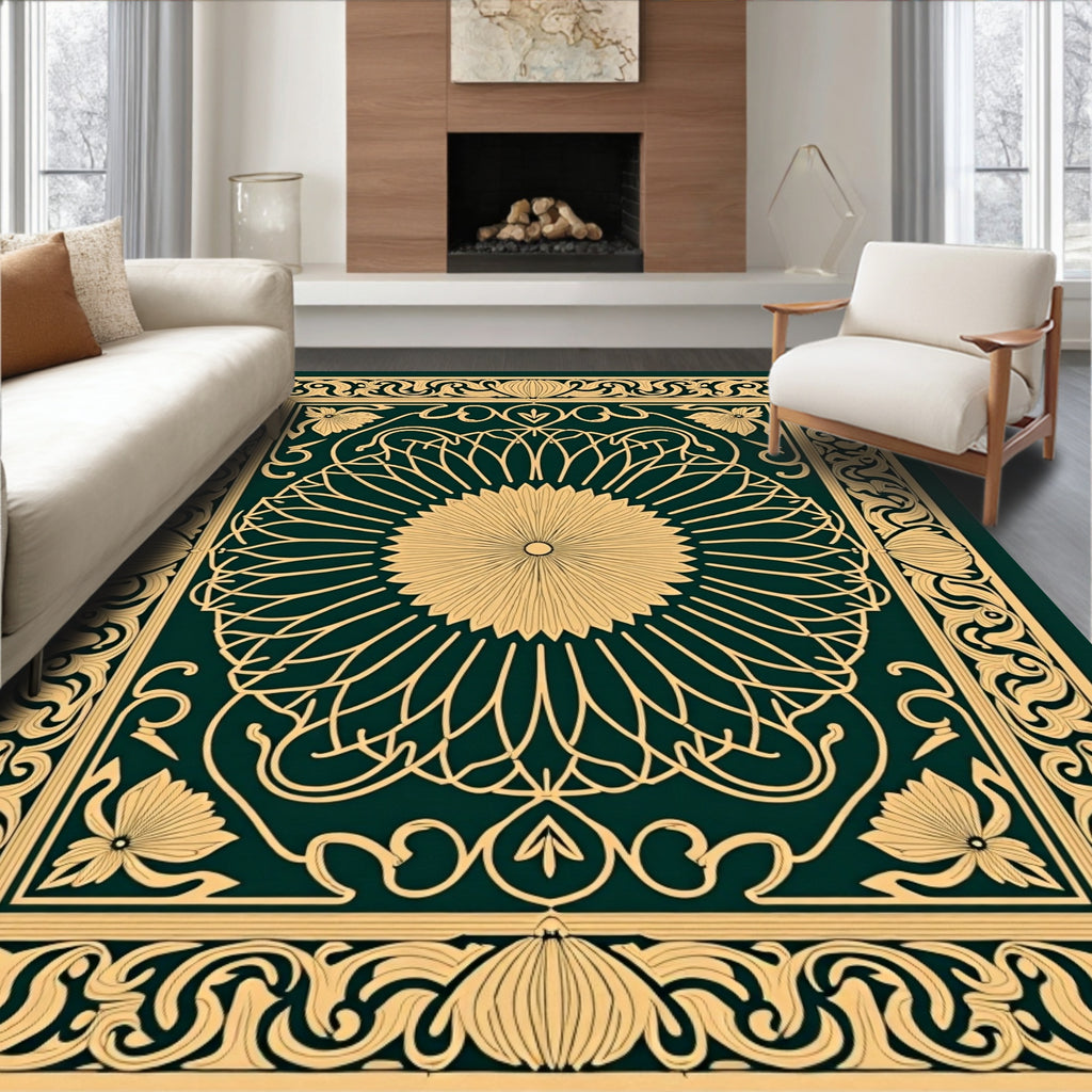 Elegant Floral Mandala Pattern Rug