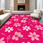 Pink Floral Delightful Pattern Rug