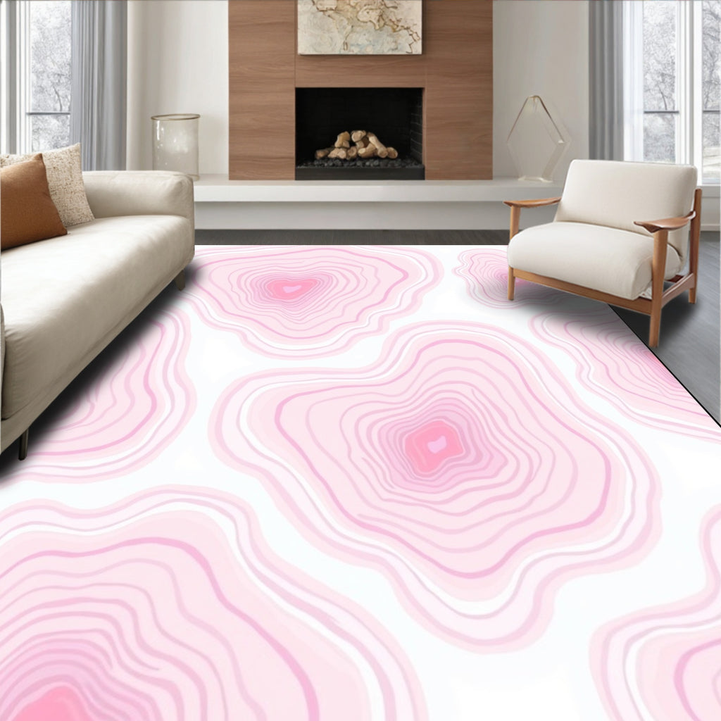 Blush Pink Agate Patterned Rug