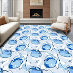 Abstract Blue Cloud Pattern Design Rug