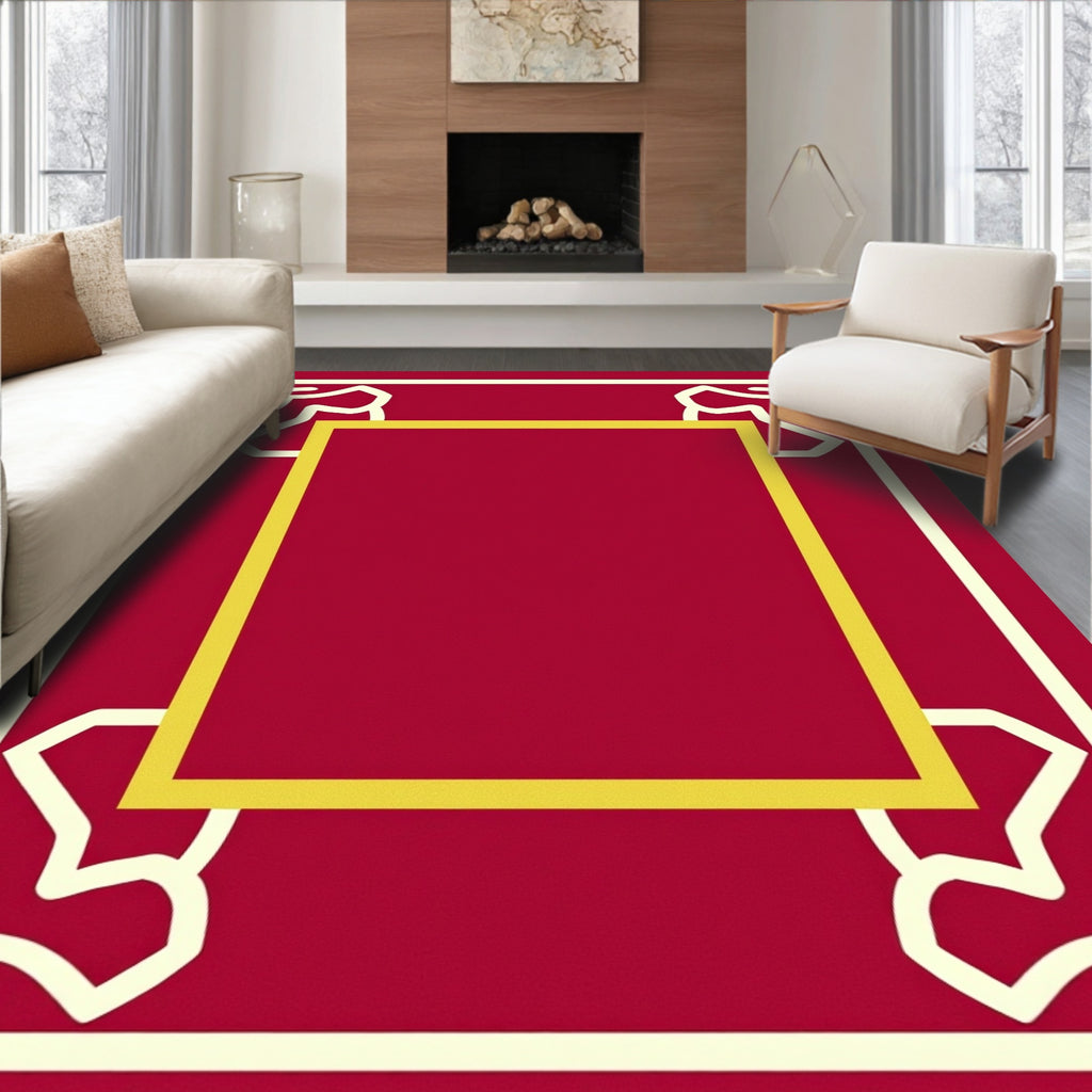 Regal Ivory Yellow Border Design Rug