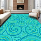 Aqua Swirl Pattern Rug
