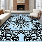 Ornate Floral Sun Pattern Design Rug