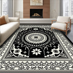 Intricate Mandala Border Design Rug