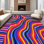Vibrant Abstract Wavy Stripe Design Rug