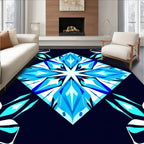 Modern Blue Diamond Geometric Pattern Rug