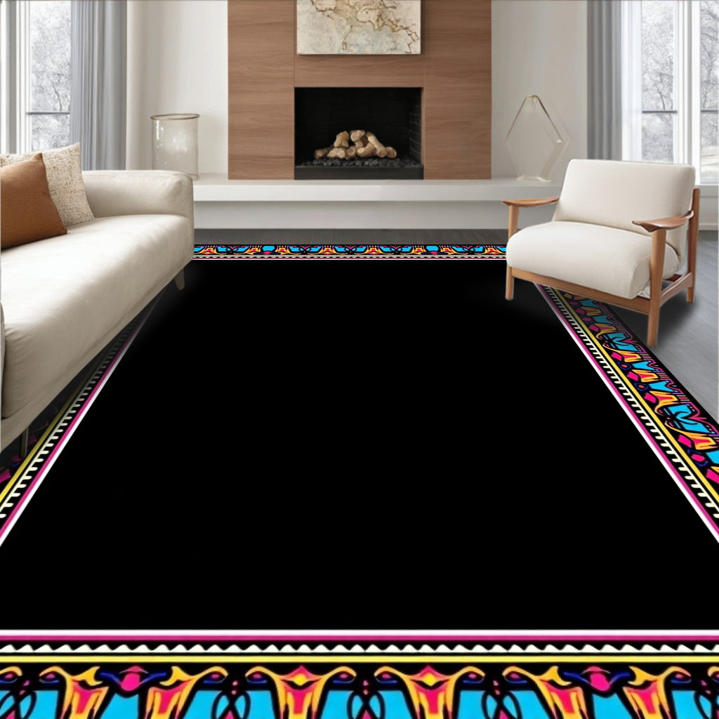 Bold Jewel Toned Geometric Pattern Rug