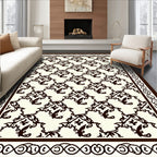 Dark Rococo Scroll Pattern Rug