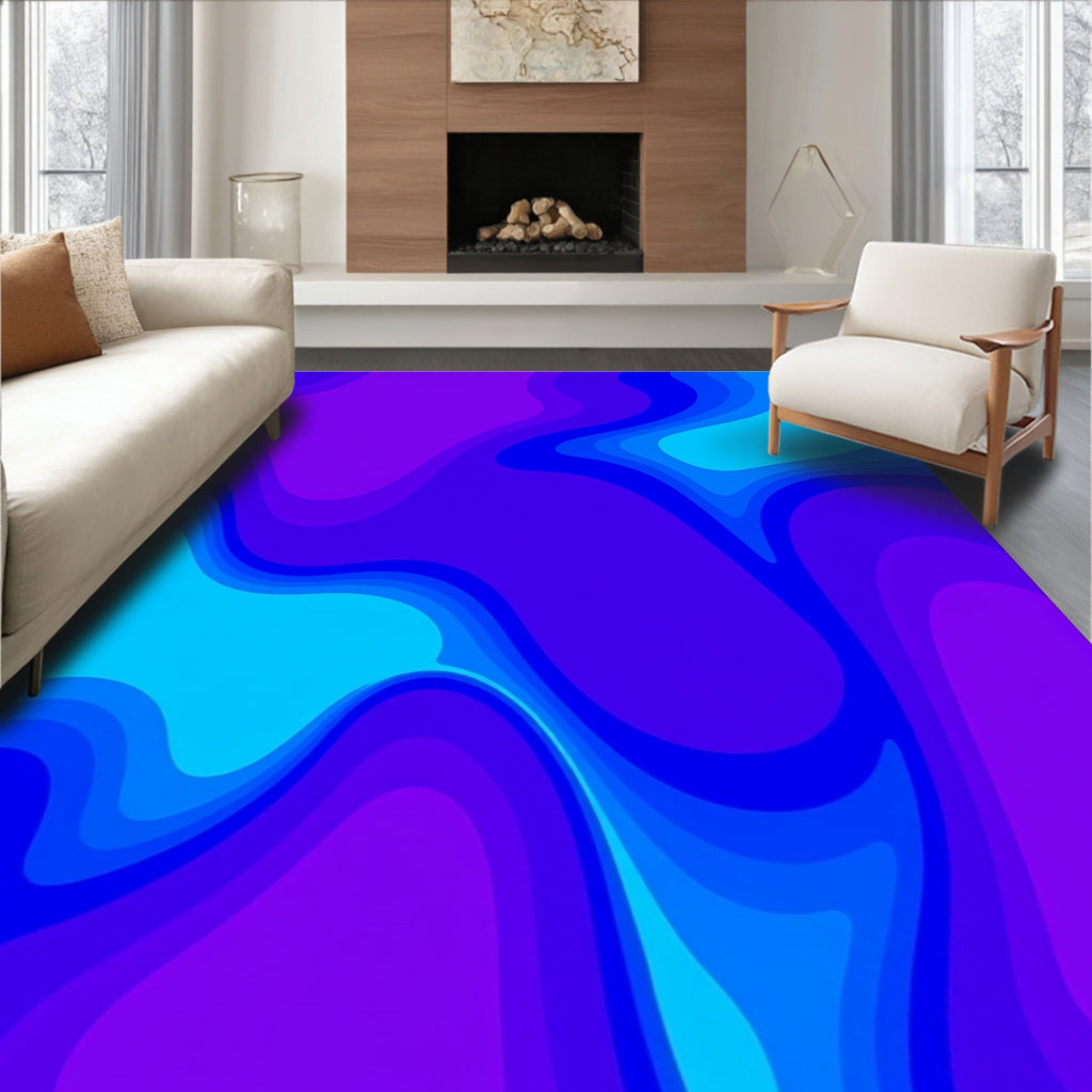 Vivid Abstract Gradient Layers Rug