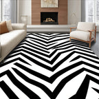 Bold Geometric Stripe Pattern Rug