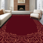 Ornate Floral Vine Border Design Rug