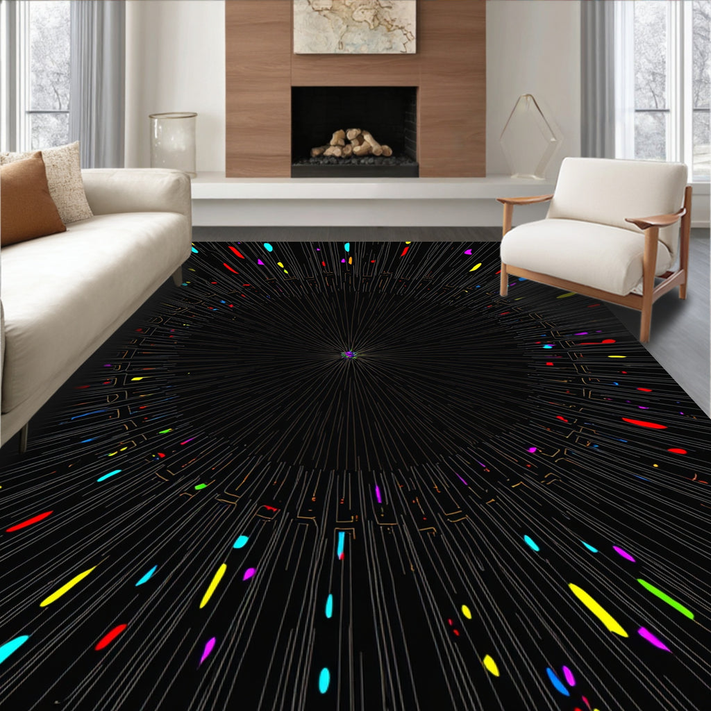 Vibrant Abstract Burst Pattern Rug