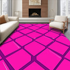 Bright Pink Diamond Geometric Pattern Rug