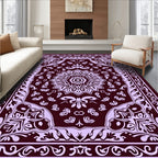 Ornate Red Mandala Floral Pattern Rug