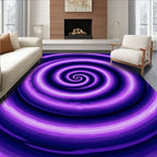 Deep Purple Swirl Pattern Rug